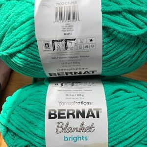 3 skeins go go green bernat blanket brights yarn